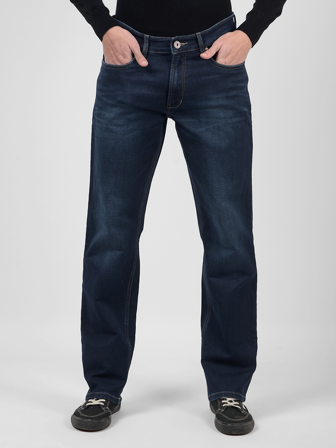 Numero Uno Men Solid Dark Blue Jeans